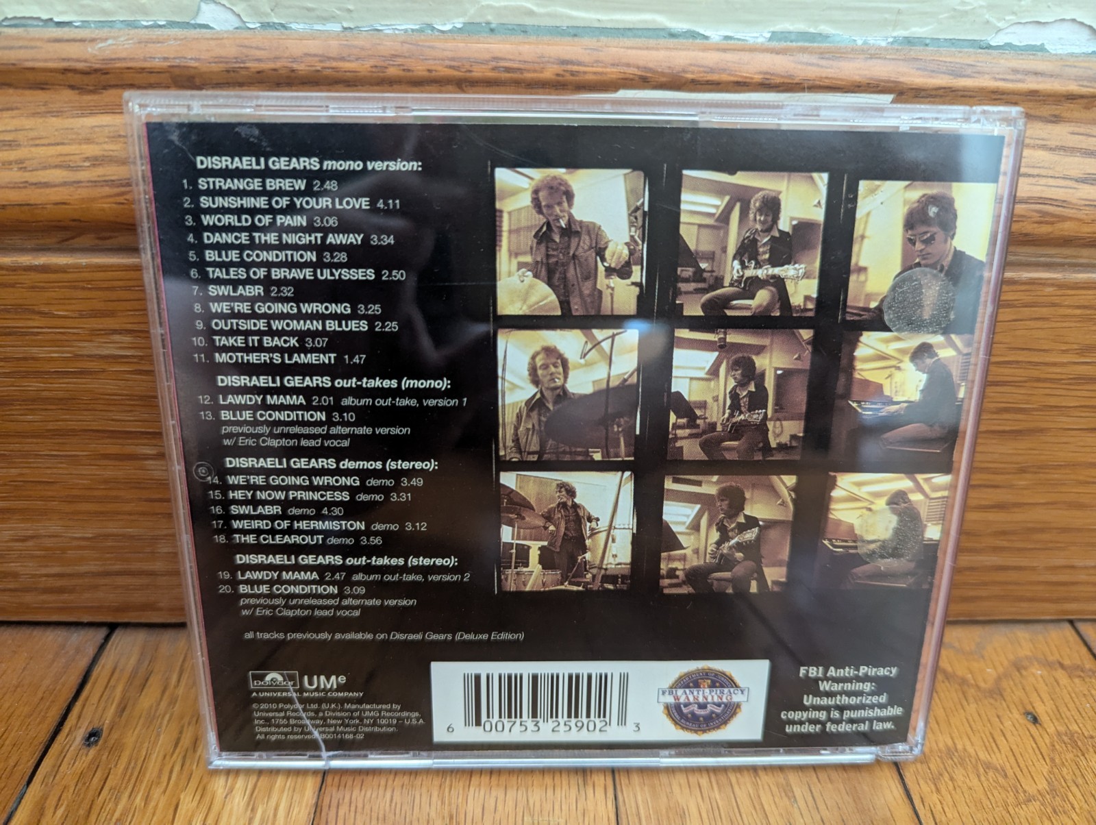 CREAM- DISRAELLI GEARS- RARITIES EDITION: ESSENTIAL COLLECTOR'S TRACKS- CD- 2010