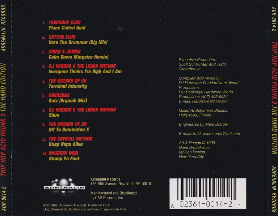 TRIP HOP ACID PHUNK (3) CDs Volumes One + Three + Four FREE SHIPPING