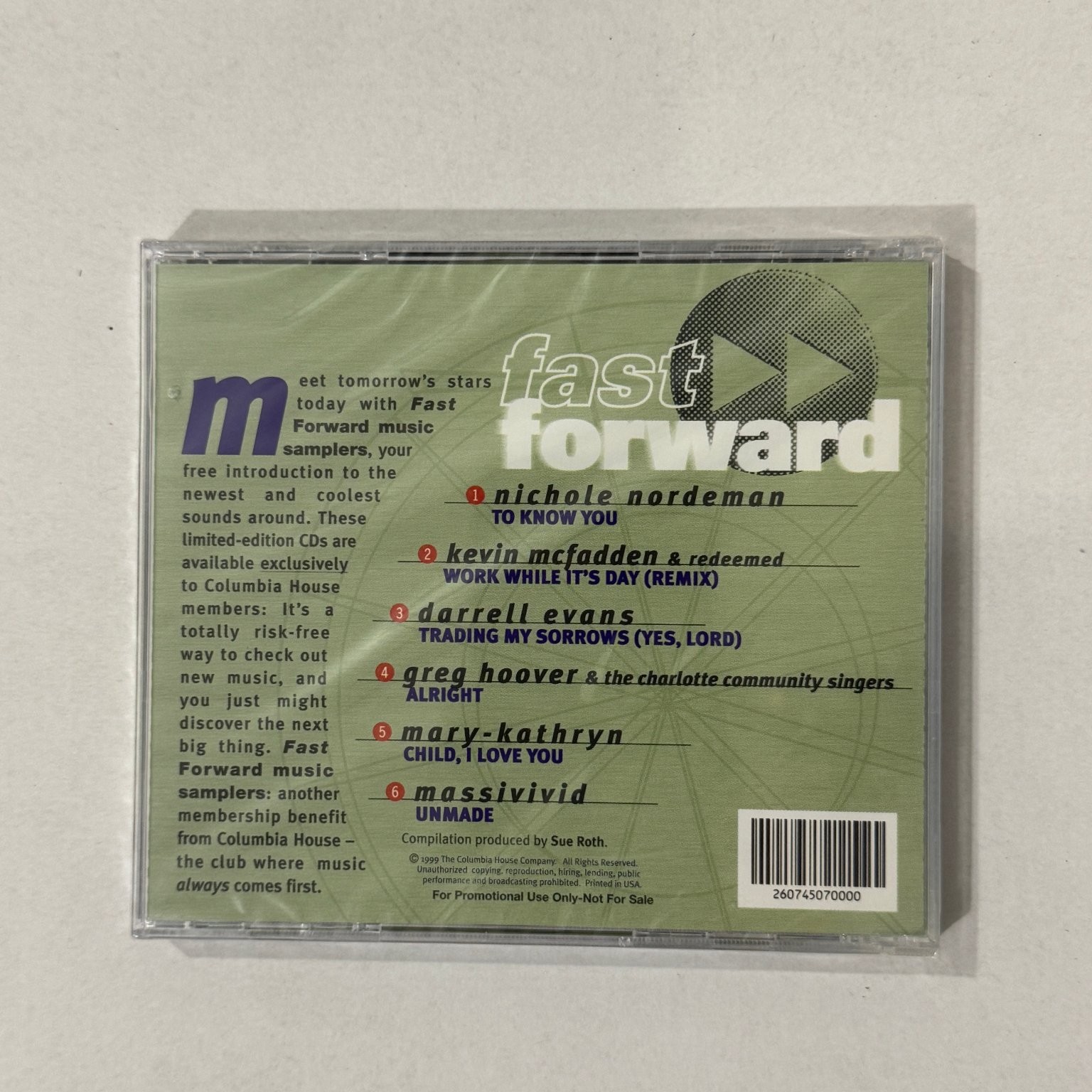 Fast Forward Sampler CD 1999 Columbia House Christian Gospel Promo