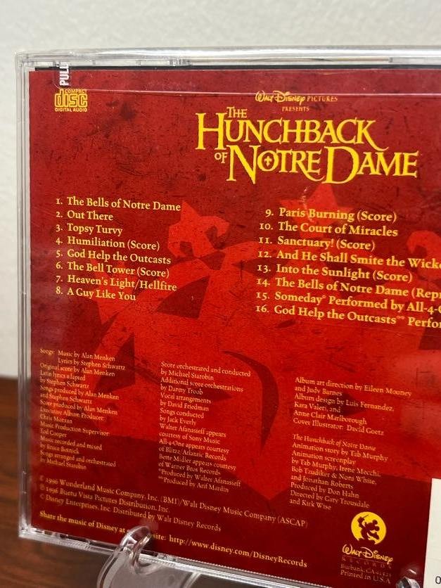 Hunchback of Notre Dame Soundtrack CD 1996 Disney Alan Menken Bette Midler - NEW