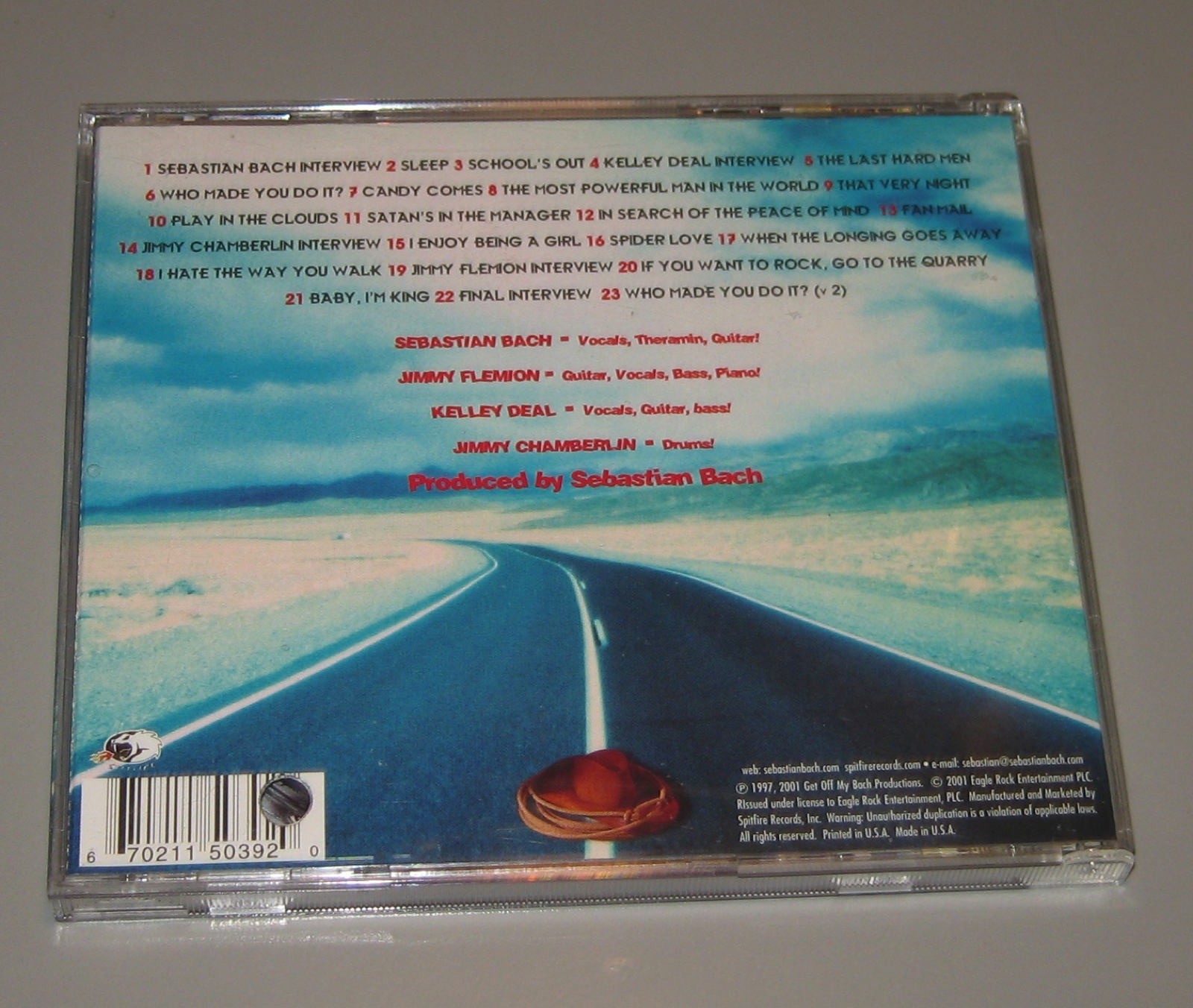 The Last Hard Men - The Last Hard Men (CD, 2001, Spitfire) Sebastian Bach