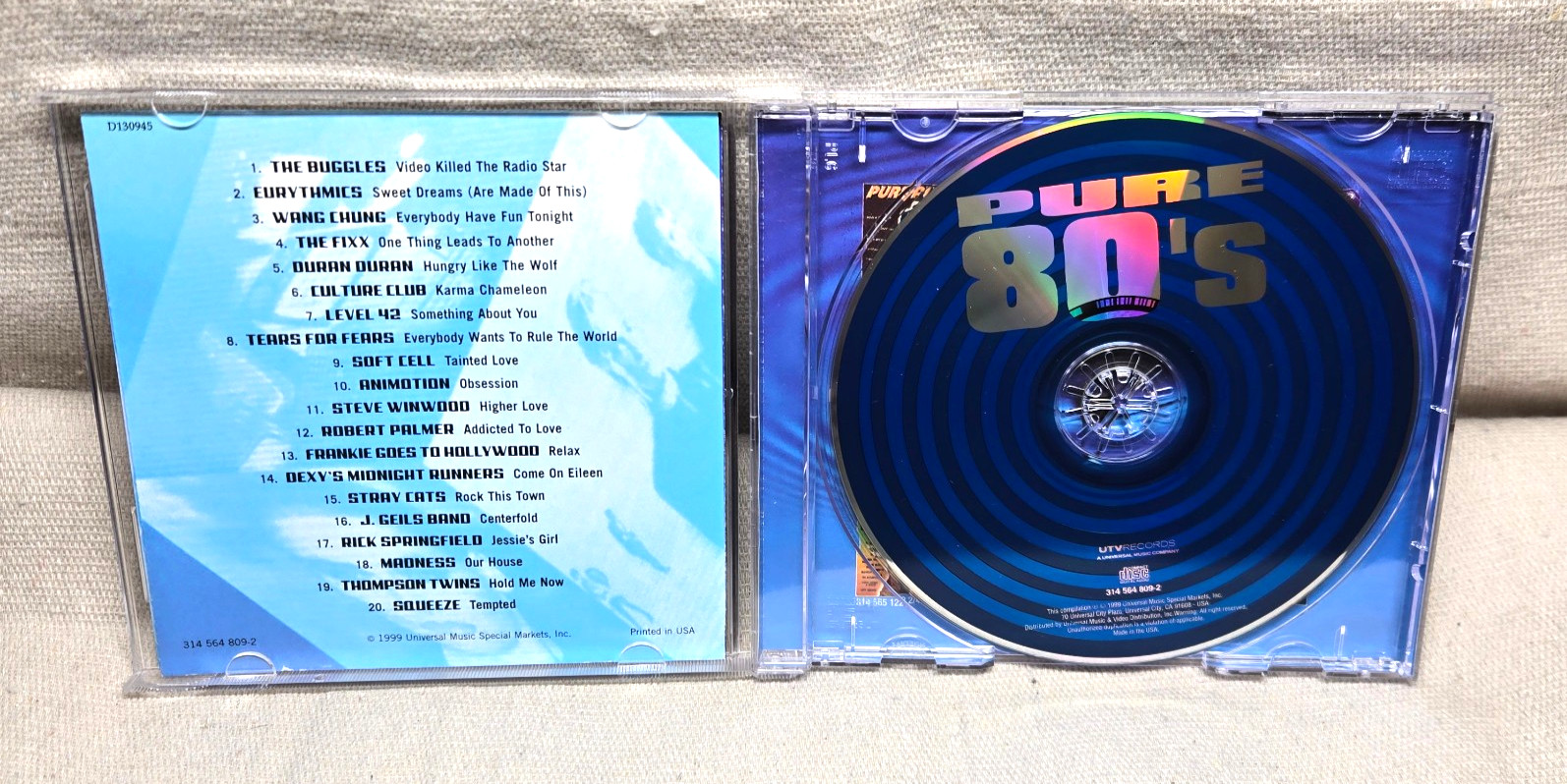 PURE 80's - 20 Greatest Hits From 1980s Audio CD 1999 BMG Direct