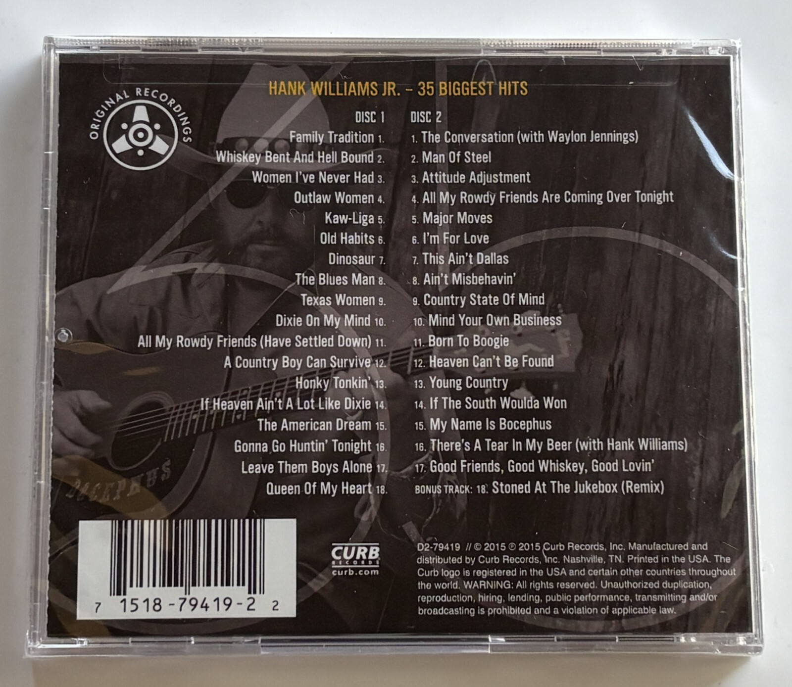 Hank Williams Jr. - 35 Biggest Hits (2xCD, 2015, Curb Records) *New/Sealed