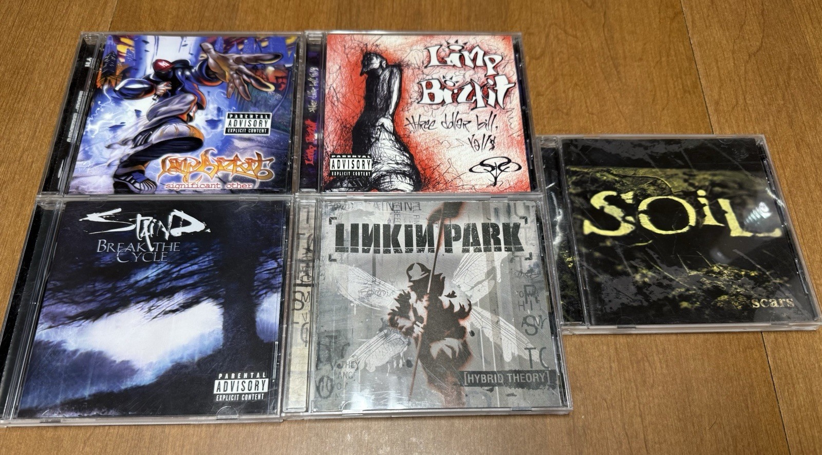 x5 Nu Metal Hard Rock CD Lot Limp Bizkit Linkin Park Staind Soil 2000s Hip Hop