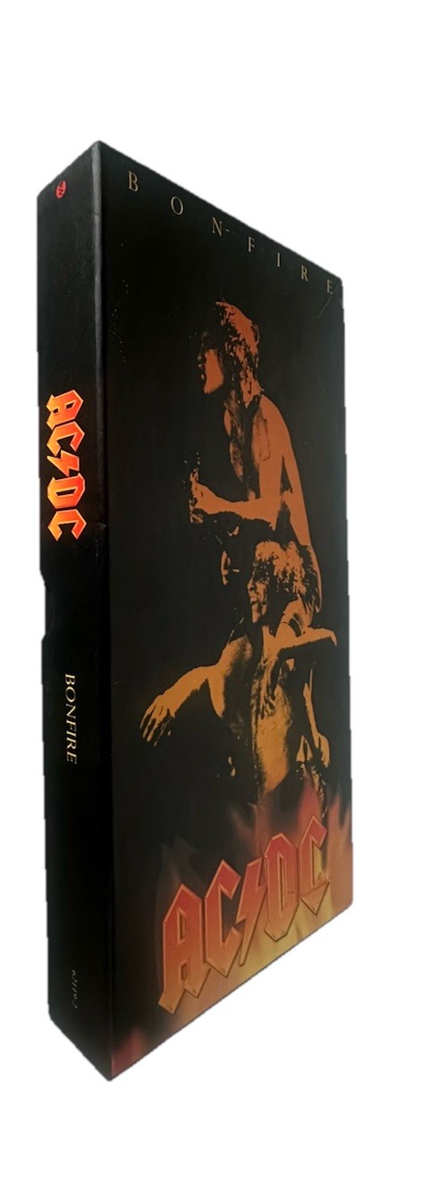 AC/DC BONFIRE VOLTS LIVE BACK BLACK Box Set Poster Booklet Sticker Pick tattoo
