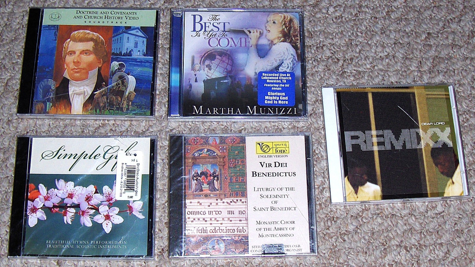 Religious Christian Music -Inspirational, Hymns -Mixed Lot /5, New/Cracked Cases