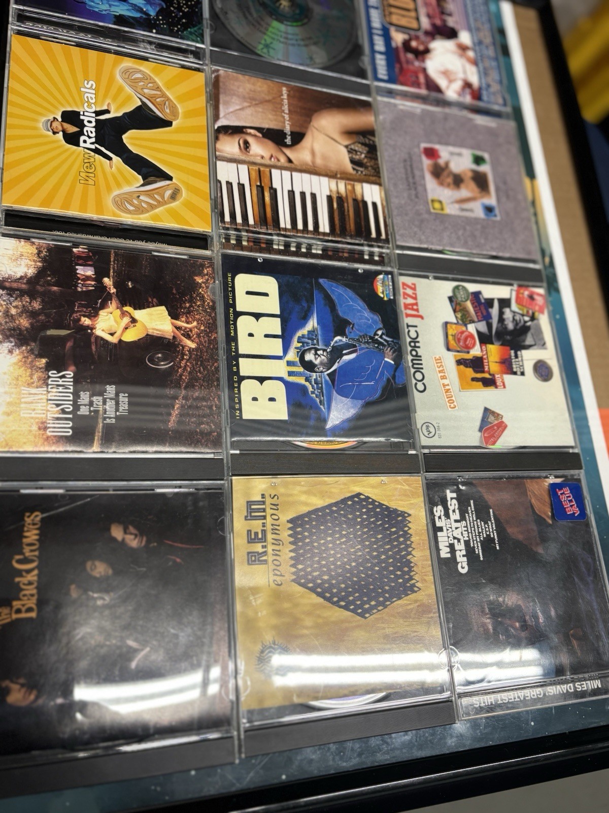 Rock/Jazz CD Lot Jewel Cases R.E.M. Black Crowes Miles Davis Bird 1958