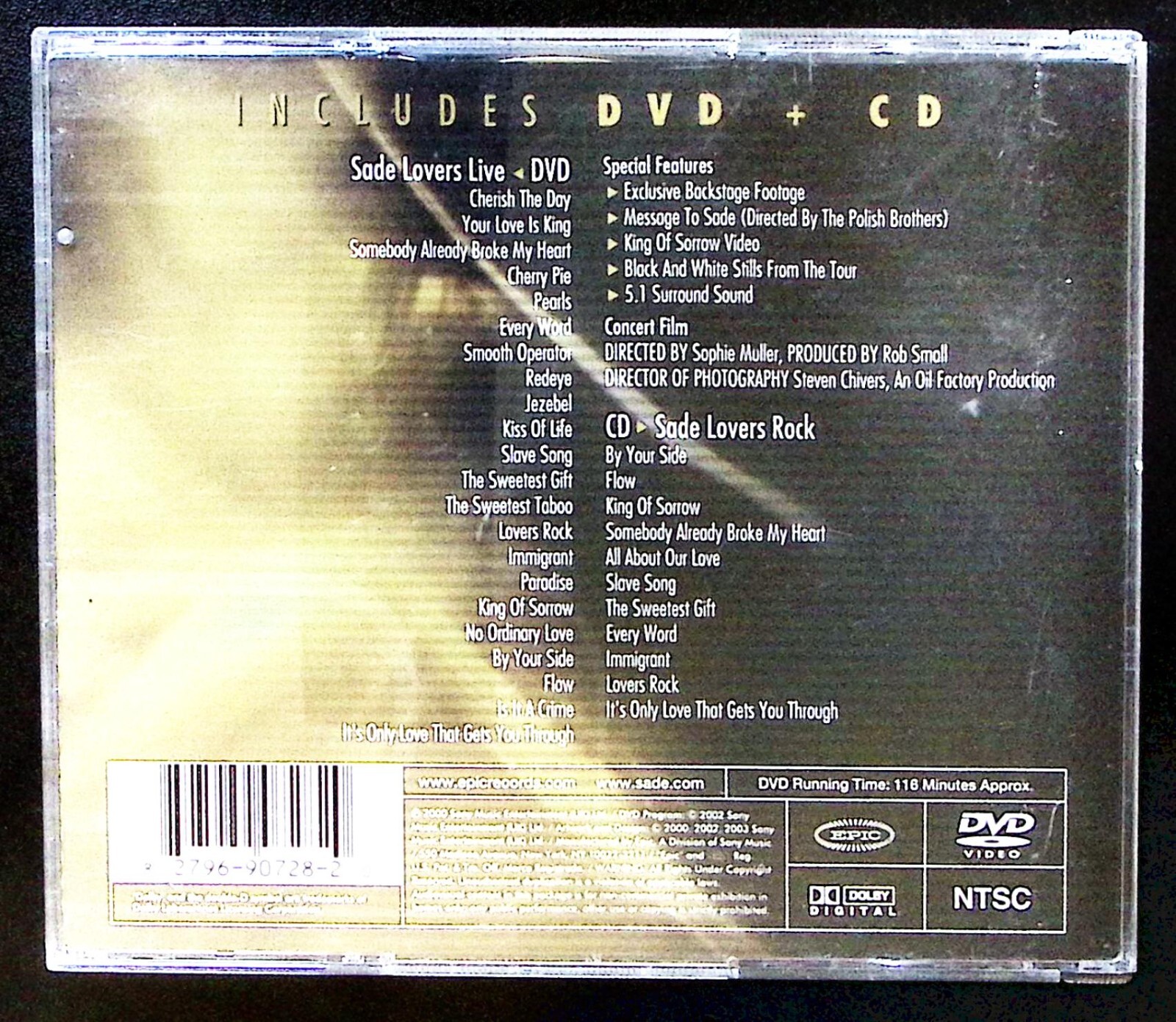 SADE – LOVERS ROCK / LOVERS LIVE EPIC RECORDS CD 6563