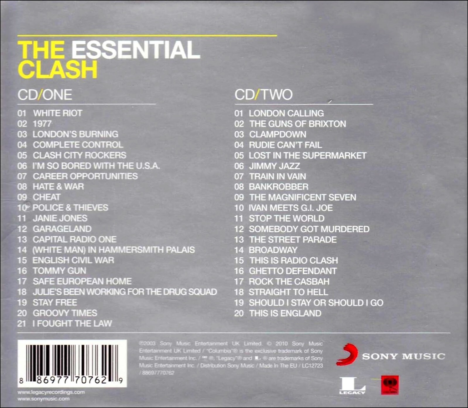 THE CLASH * 41 Greatest Hits * New 2-CD Set * All Original Recordings *