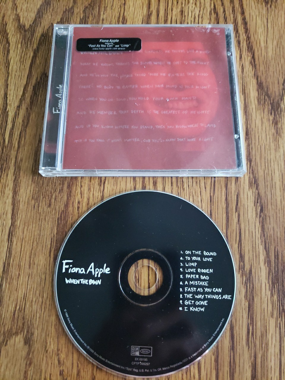 Fiona Apple – When the Pawn CD 1999 Epic Records Vintage Plays Fine G+/VG+