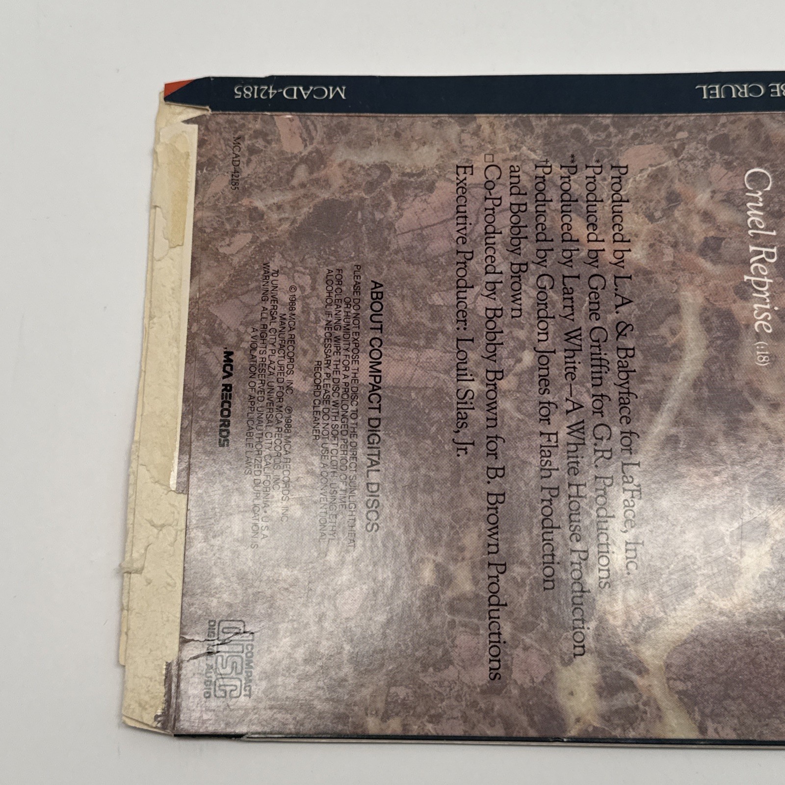 Bobby Brown Don't Be Cruel CD Longbox Long Box - Empty Box Only No CD