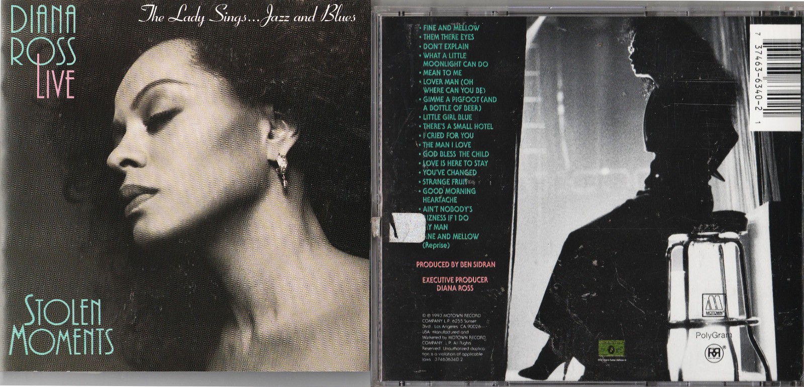 DIANA ROSS LIVE - STOLEN MOMENTS CD The Lady Sings Jazz and Blues MOTOWN RECORDS