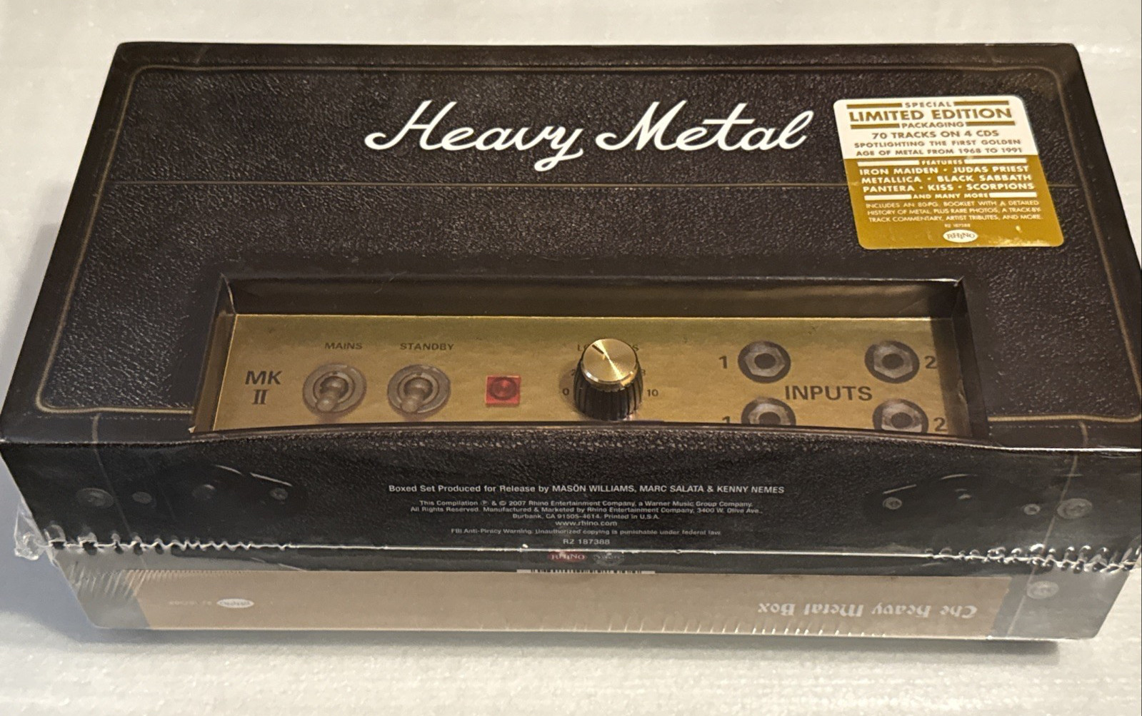 Heavy Metal RHINO 4 CD BOX SET METALLICA MOTORHEAD IRON MAIDEN MEGADETH DIO RATT