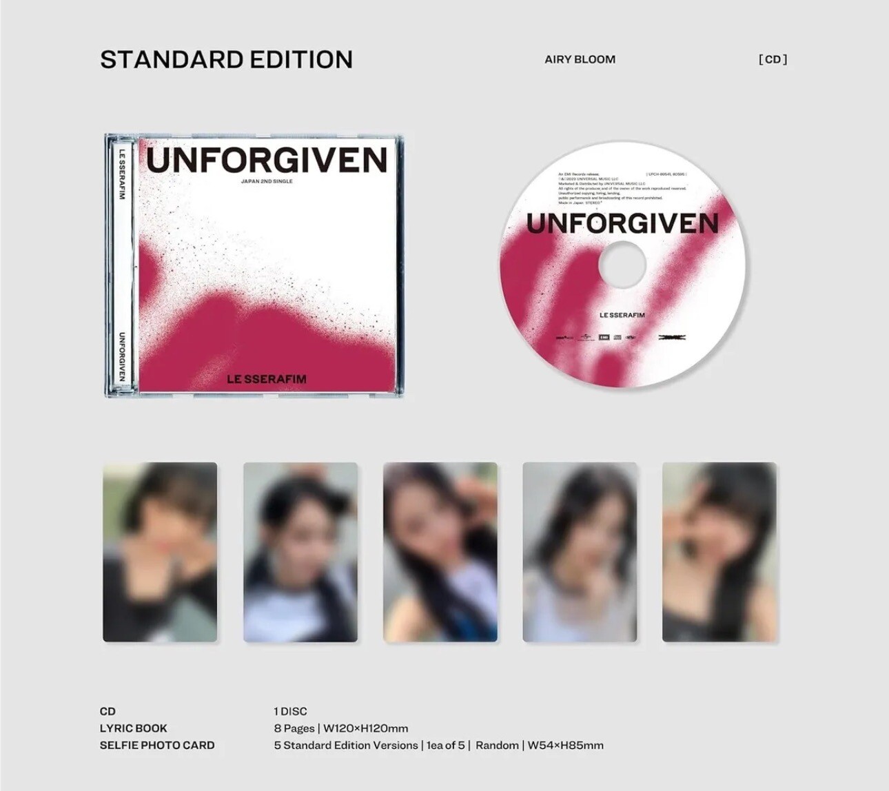 LE SSERAFIM - UNFORGIVEN - CD (K-POP) W/ LIMITED PHOTO CARD NEW/SEALED