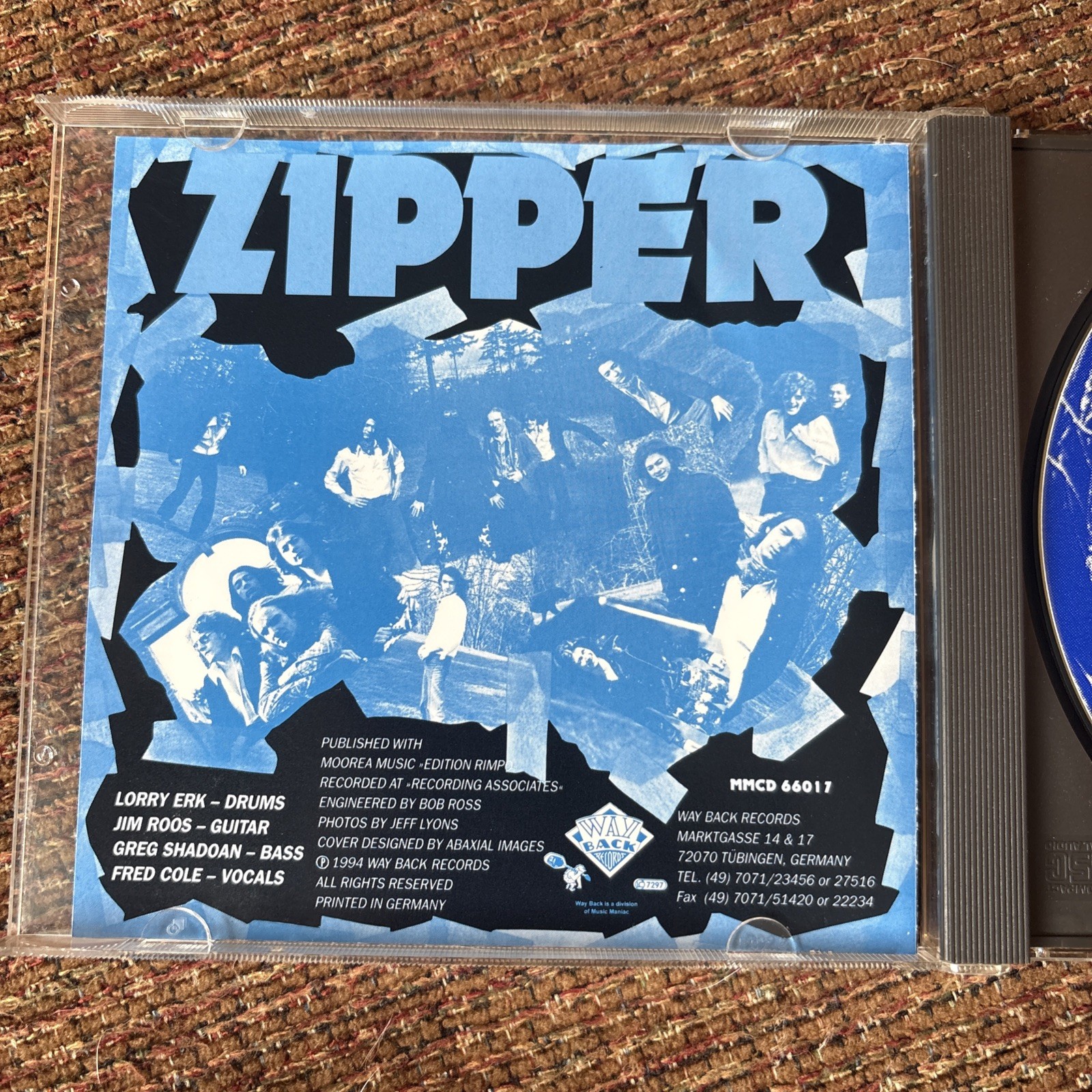 RARE Zipper CD 1994 Way Back Records GARAGE ROCK **Mint Disc**