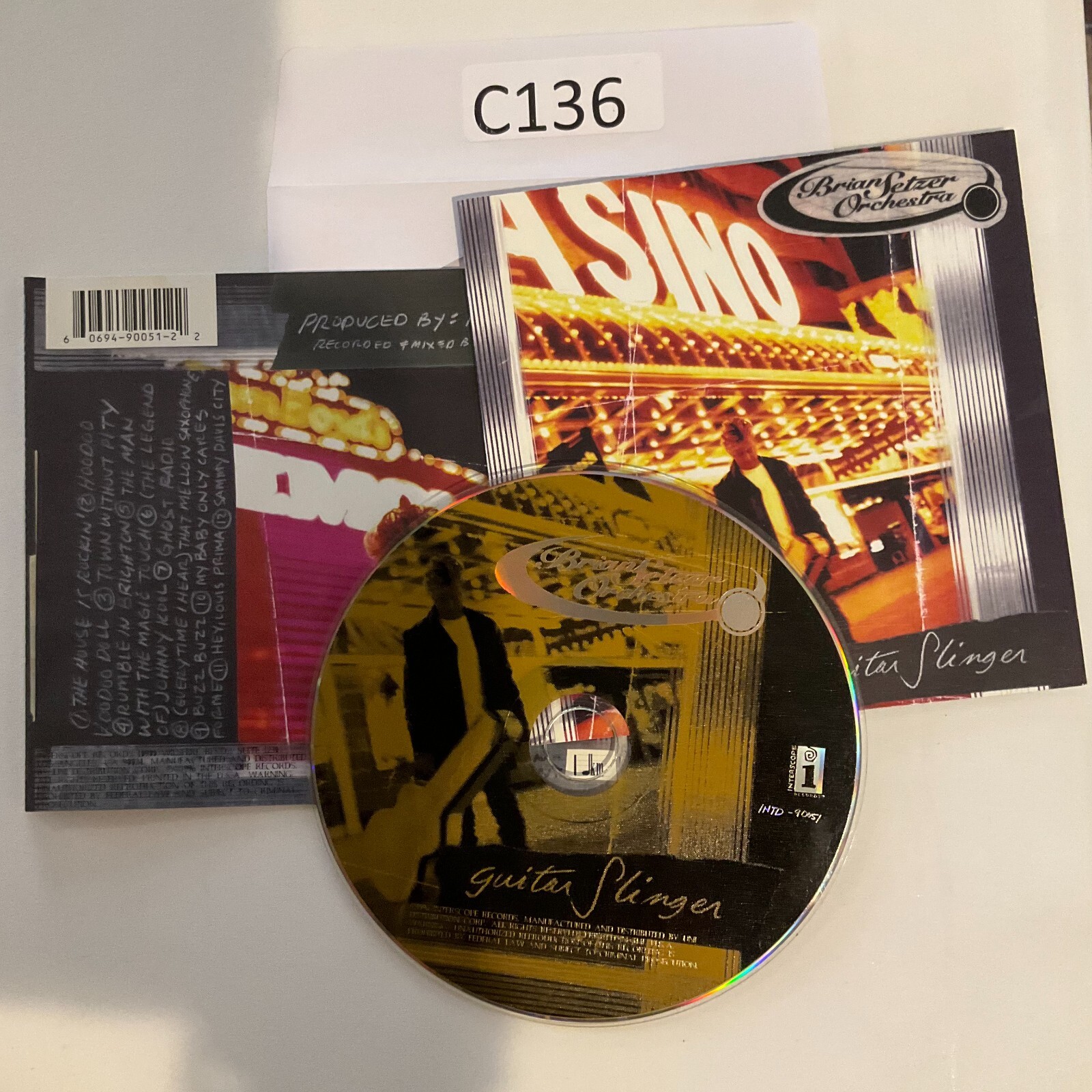 Guitar Slinger - Audio CD By Brian Setzer No Case No Tracking #C136