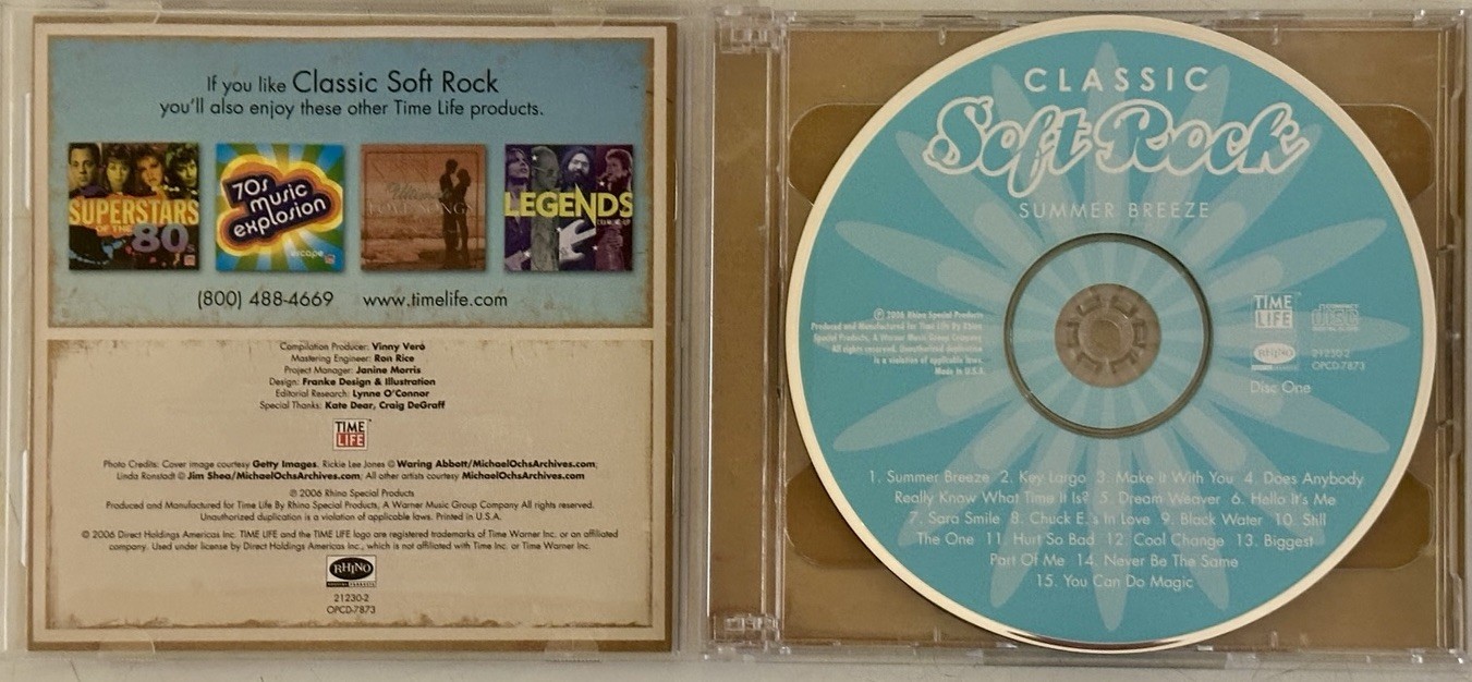 Classic Soft Rock - Summer Breeze & California Dreamin - Time Life 2 CD Lot