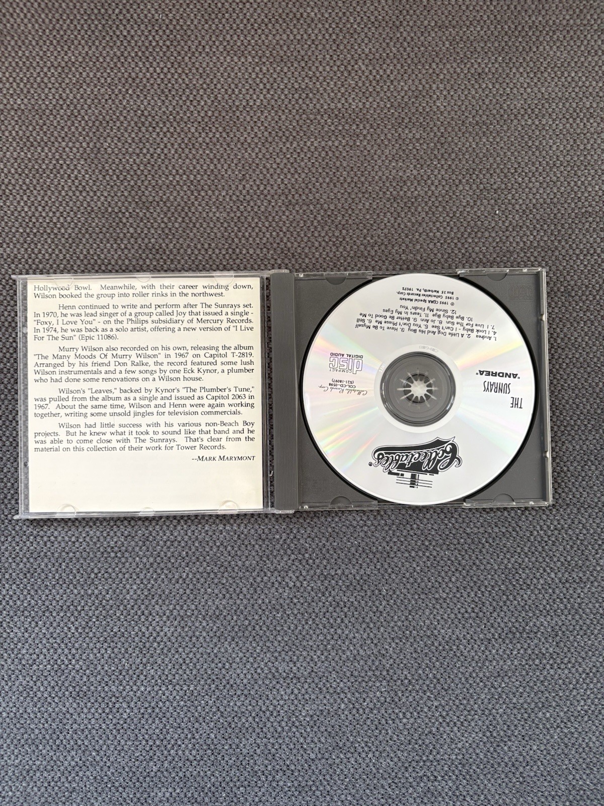 THE SUNRAYS CD Collectables 1960's POP ROCK Andrea Surf Hot Rod