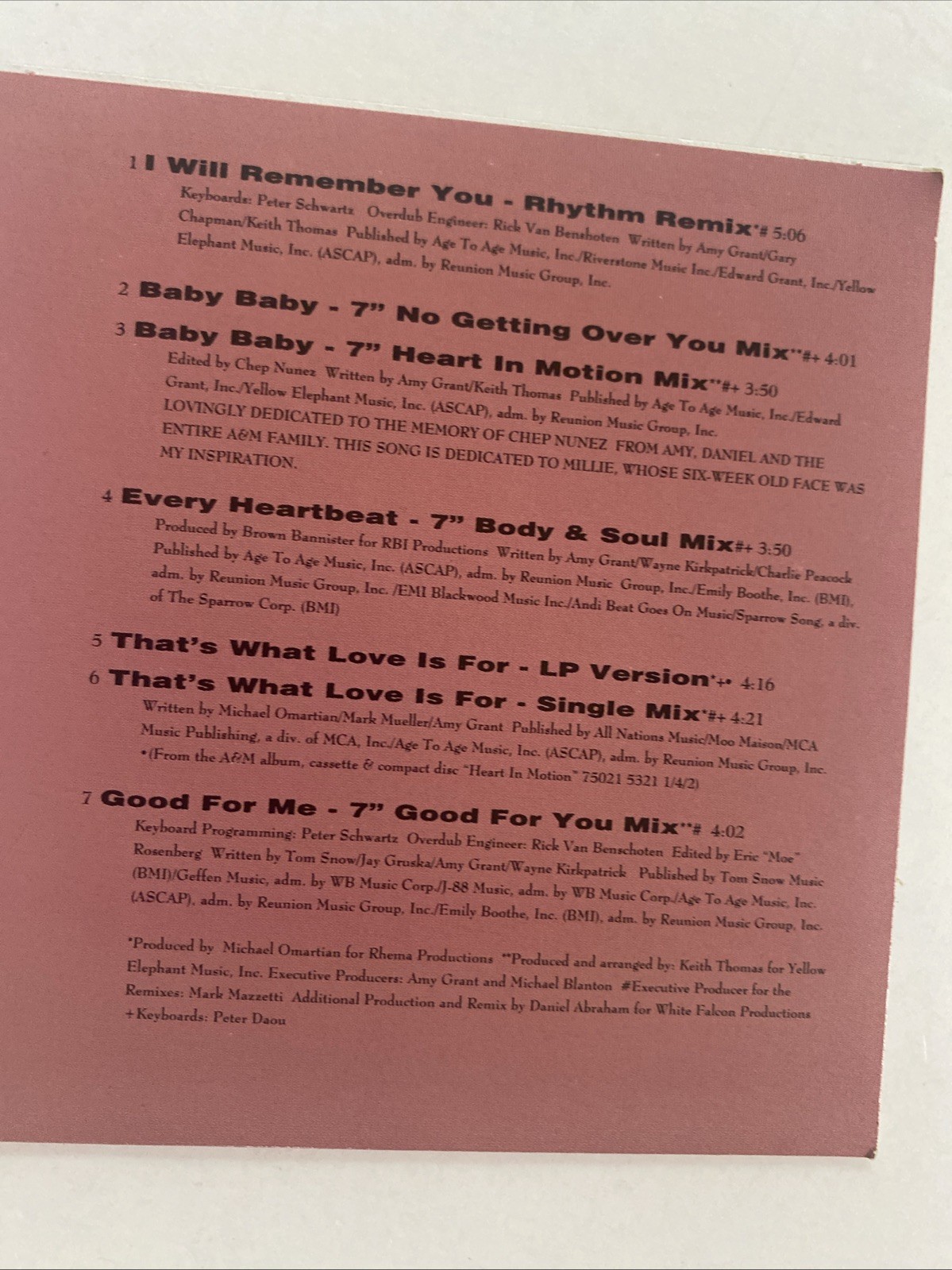 Amy Grant - Smash Hits - Used Like New Promo 7-Track CD EP -US 1991 A&M -NM Disc