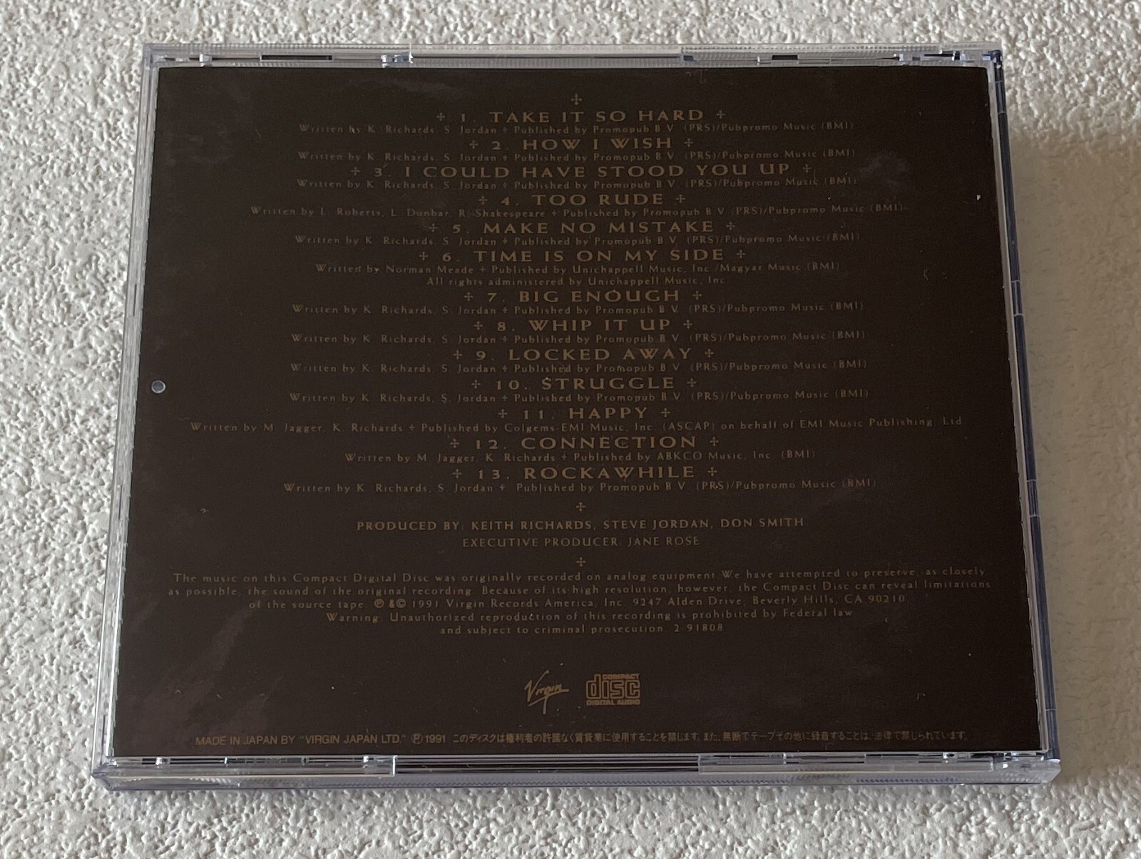 [ROLLING STONES] KEITH RICHARDS~LIVE AT THE HOLLYWOOD PALLADIUM~1991 JAPANESE CD