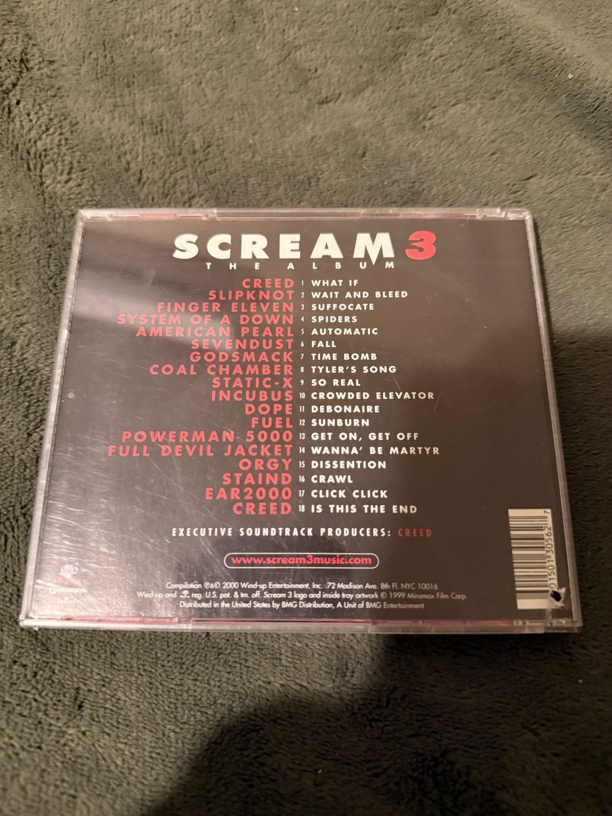 Scream 3 [Original Soundtrack] by Original Soundtrack (CD, Jan-2000, Wind-Up)