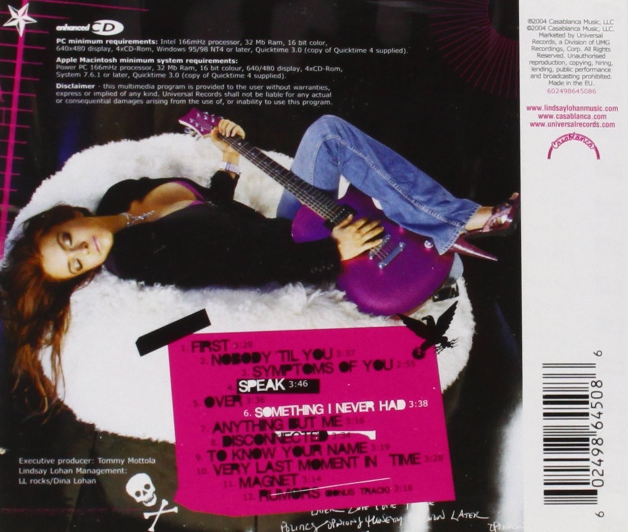 Speak [ECD] by Lindsay Lohan (CD, Dec-2004, Casablanca/Universal)