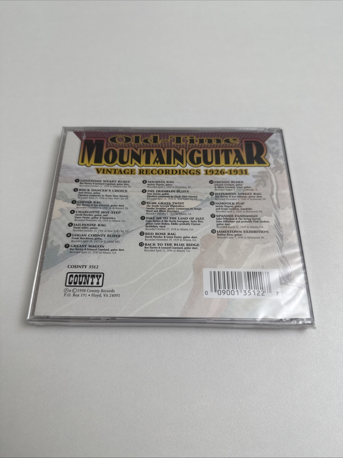 Old-Time Mountain Guitar by Various (CD, 1999) New