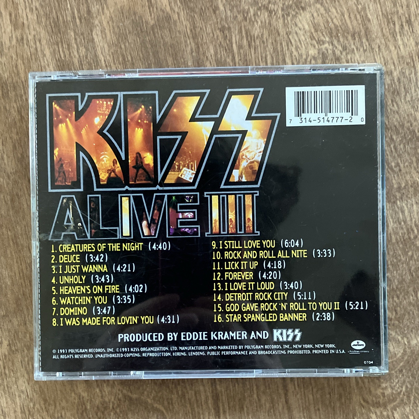 Kiss Alive III CD Album Live Hard Rock Mercury 1993 Jewel Case 314 514 777-2