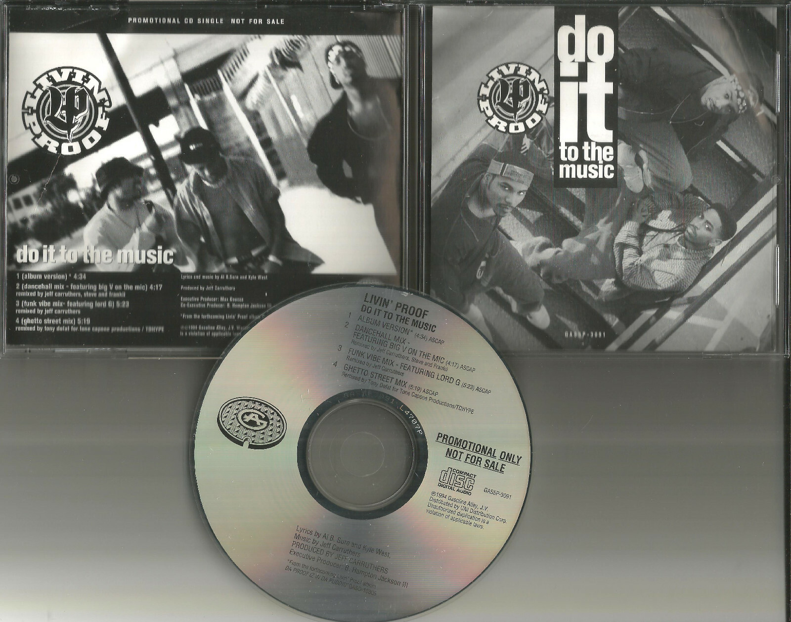 LIVIN’ PROOF Do it to the Music 4TRX w/ 3 RARE MIXES PROMO CD Single Al B. Sure