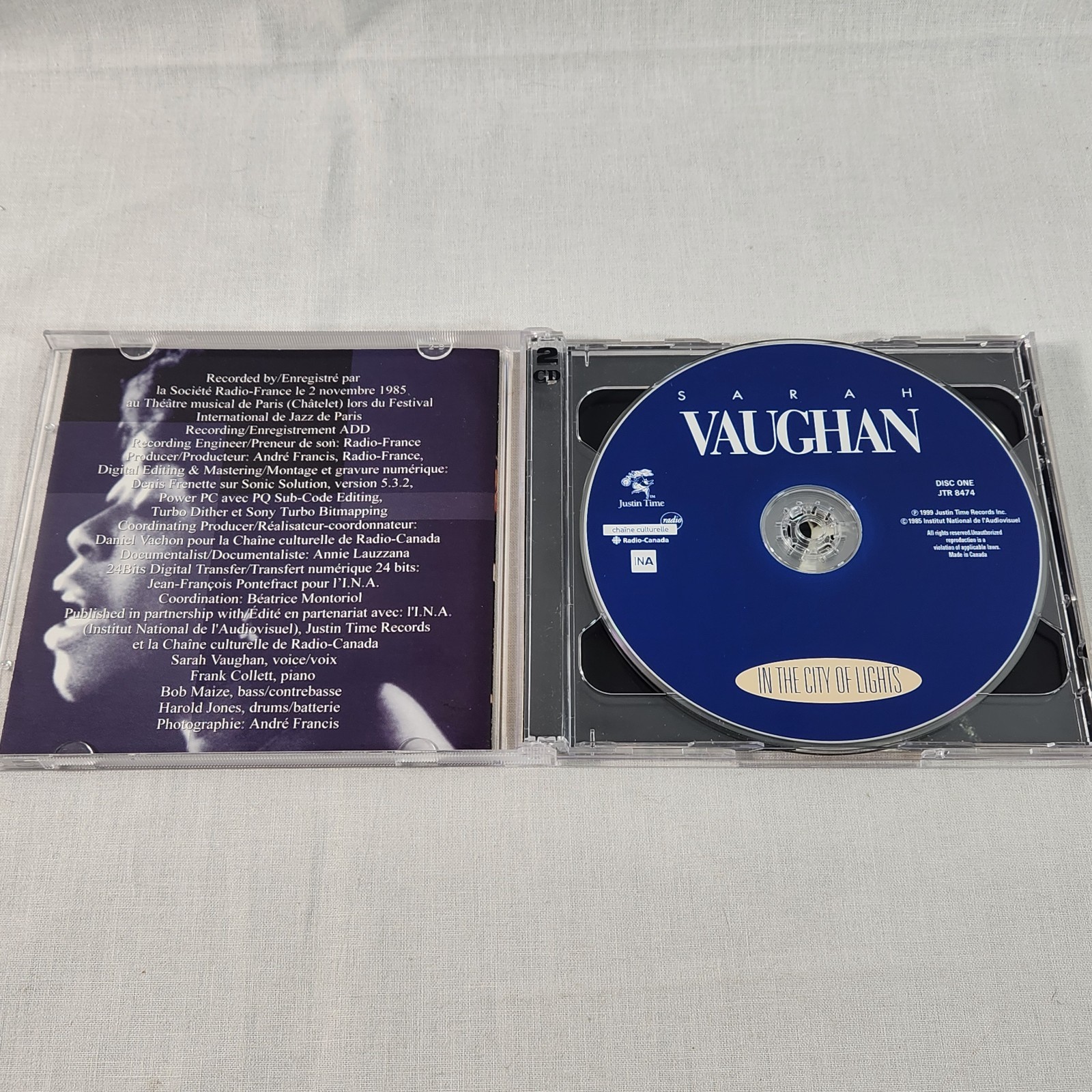 Sarah Vaughan - In The City Of Lights (2 CD Import 1999) Vocal Jazz NM FREE Ship