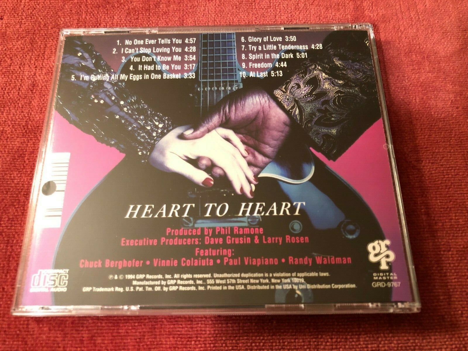 Diane Schuur B.B. King Heart to Heart CD Phil Ramone Aretha Franklin Don Gibson