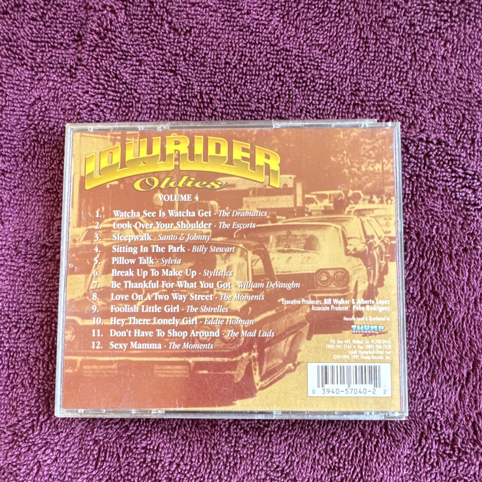 Thump Records Lowrider Oldies Vol. 4 Various Artists CD 1997 THCD404
