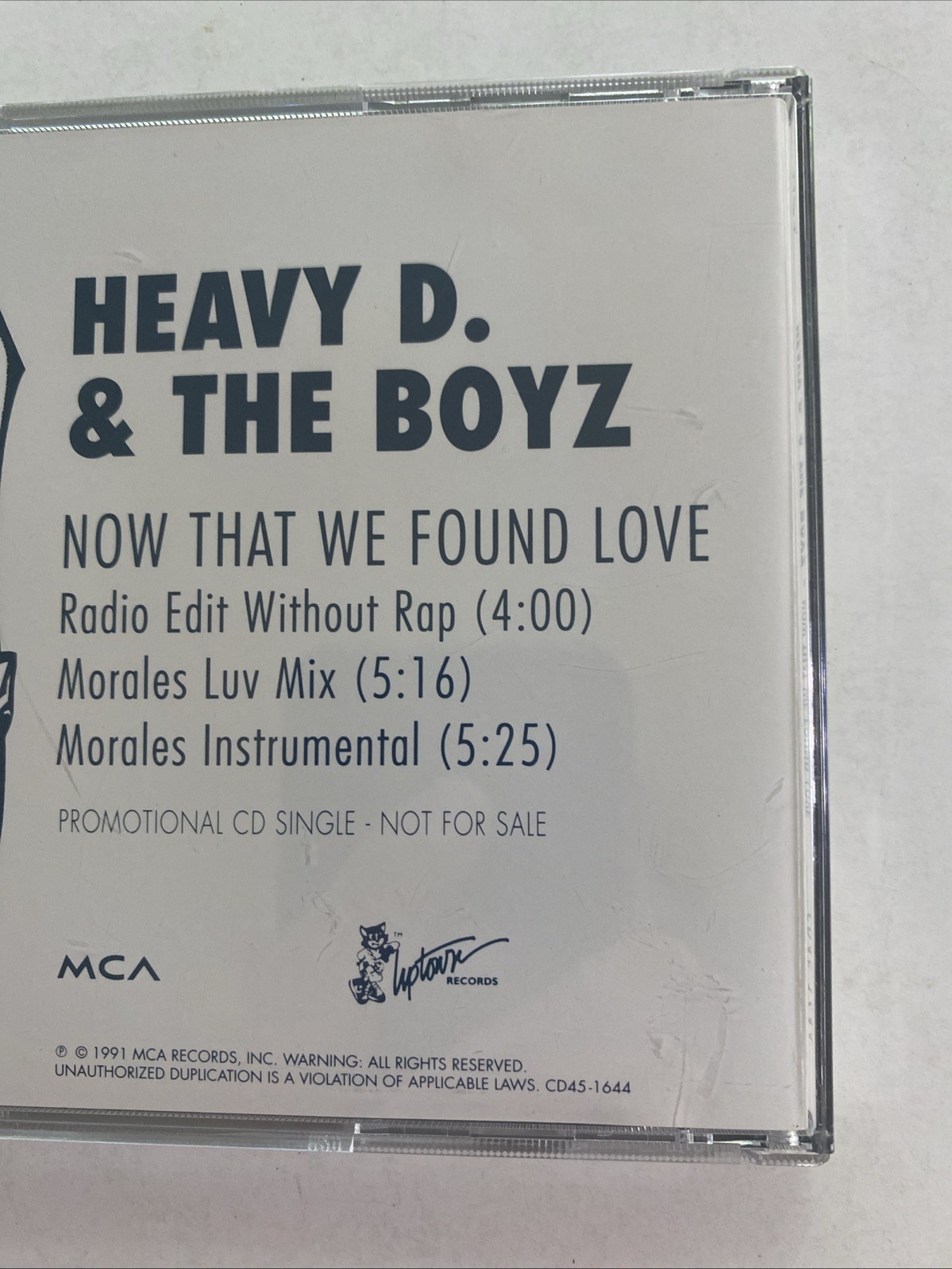 Heavy D & The Boyz - Now That We Found Love - Used Promo CD Single - US 1991 MCA