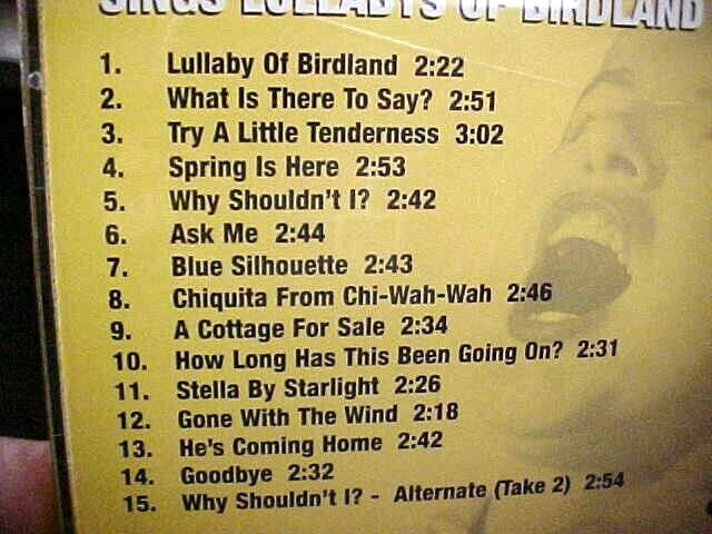 CHRIS CONNOR CD'S LOT FEMALE JAZZ VOCALS 1950'S CD Gershwin - BIRLDLAND