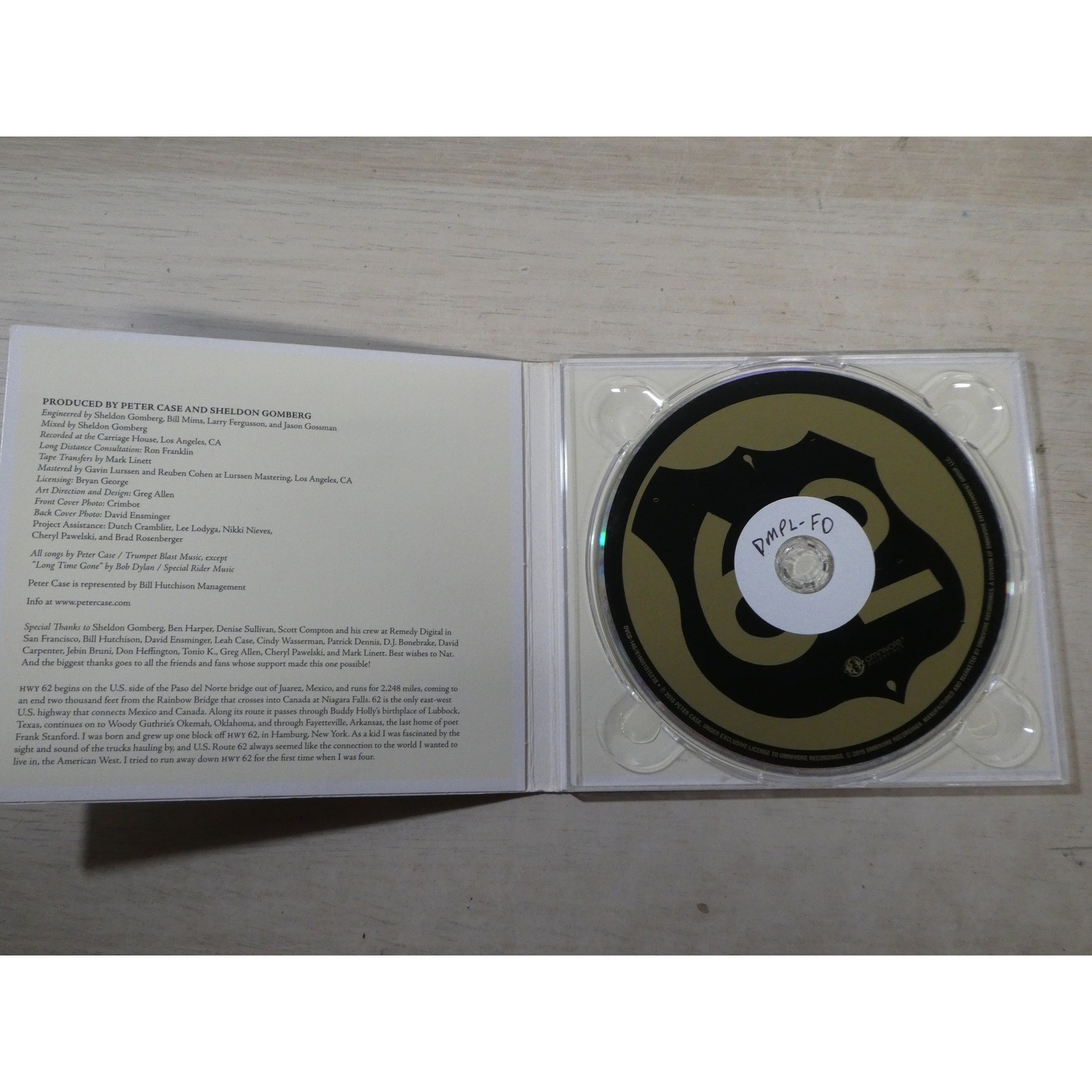 Peter Case HWY 62 CD 2015 Omnivore Recordings Folk Rock Ben Harper Pelican Bay