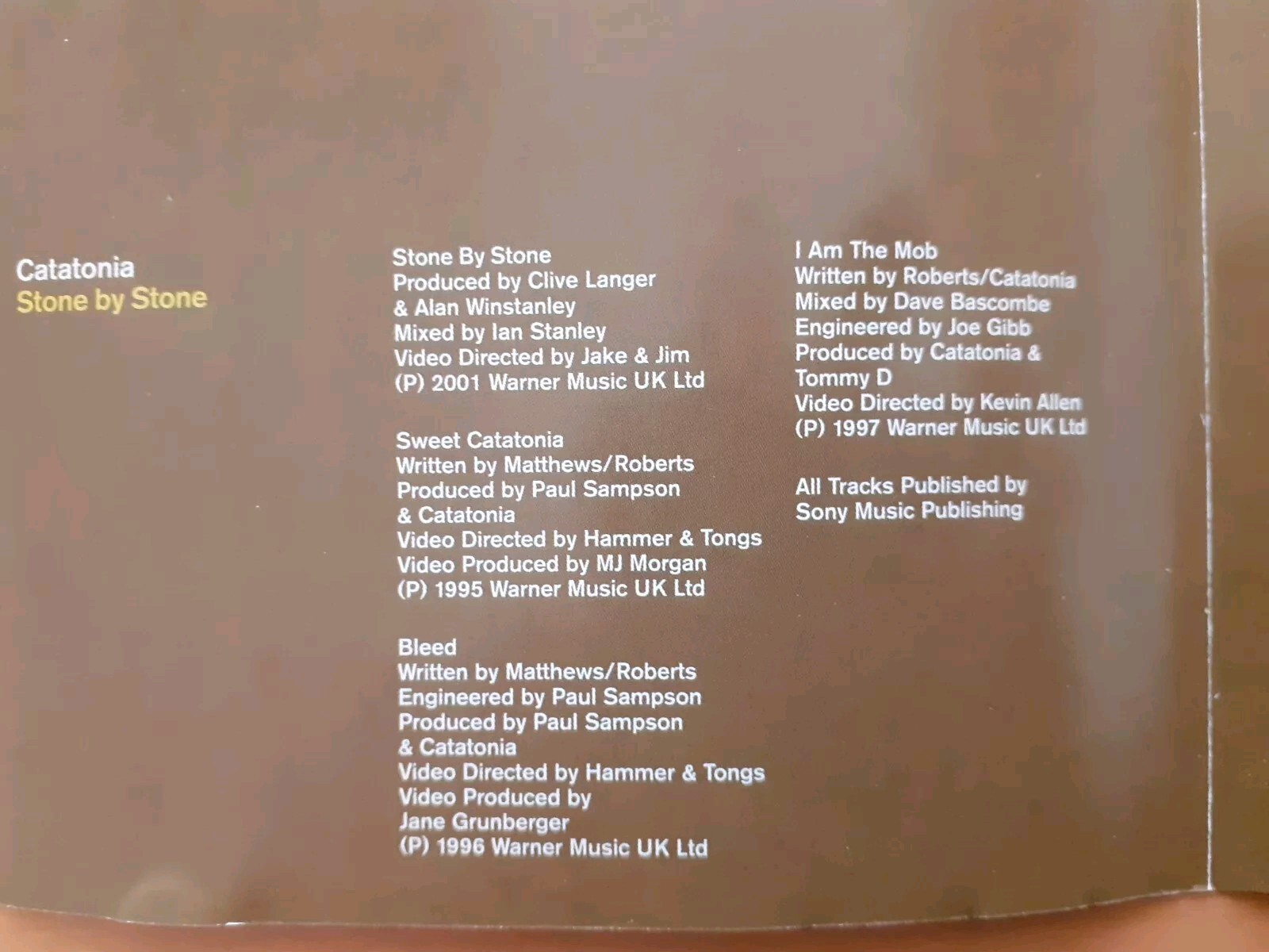 CATATONIA "STONE BY STONE" CD/DVD (Cerys Matthews) Single + Video Clips VG/G Cdn