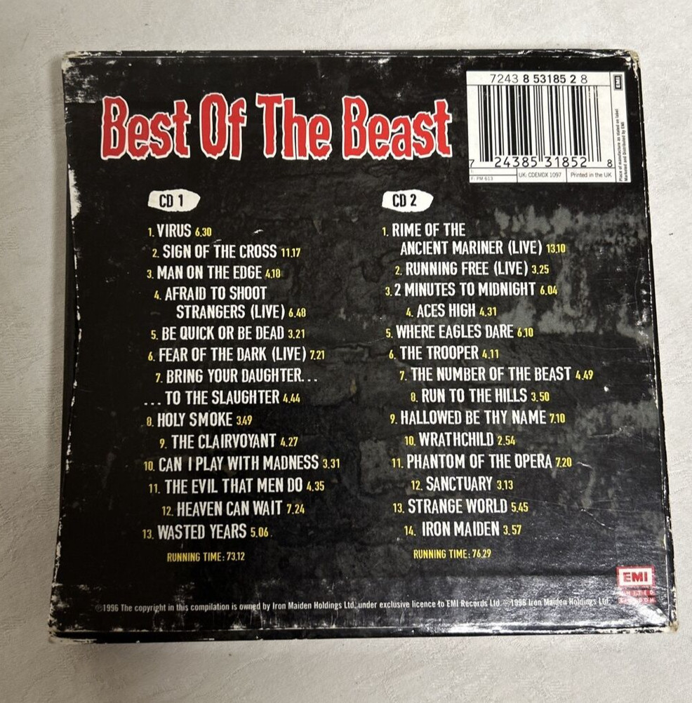 *RARE* IRON MAIDEN-BEST OF THE BEAST-1996 UK IMPORT 2-CD BOXSET WITH BOOKLET EMI