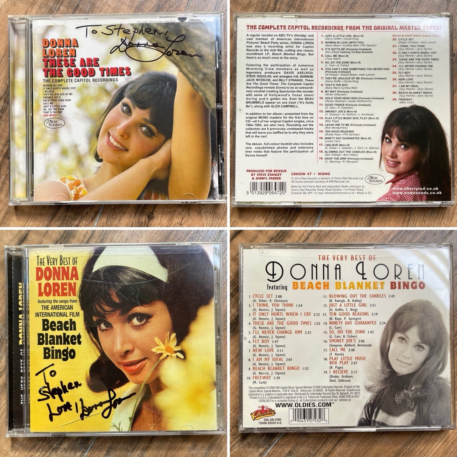 Donna Loren [SIGNED] Very Best Of Donna Loren + These Are The Good Times CD Lot