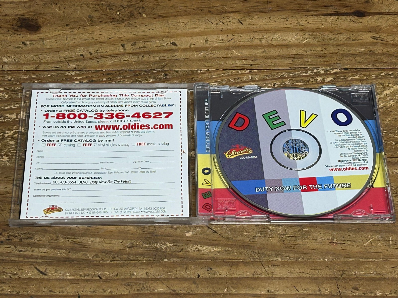 Devo - Duty Now For The Future CD. Rare & OOP 2005 on Collectables Records.