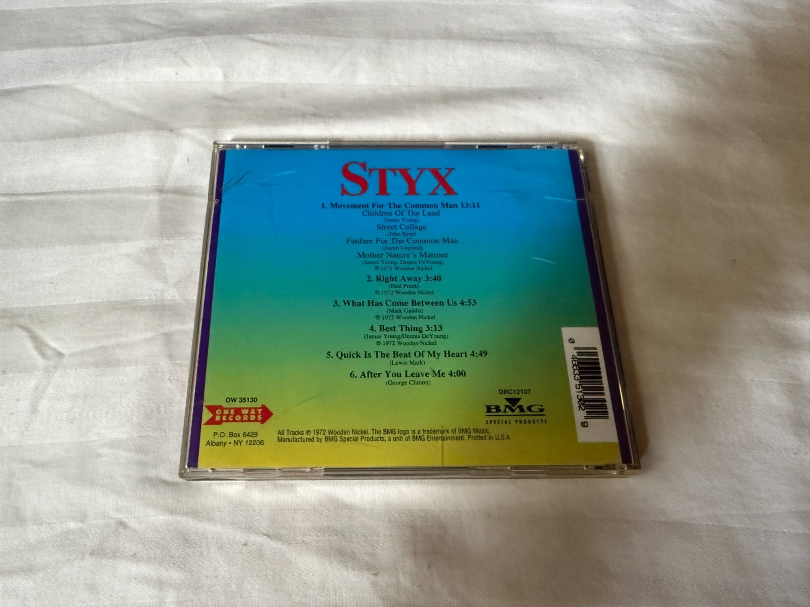 Styx - I CD 1998 One Way Records Reissue 70s Rock DeYoung 1 OOP RARE