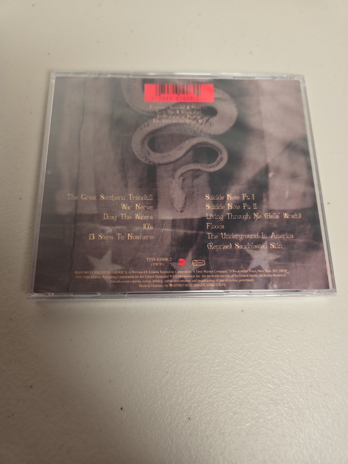 Pantera The Great Southern Trendkill CD Rock Album 1996 EastWest Jewel Case