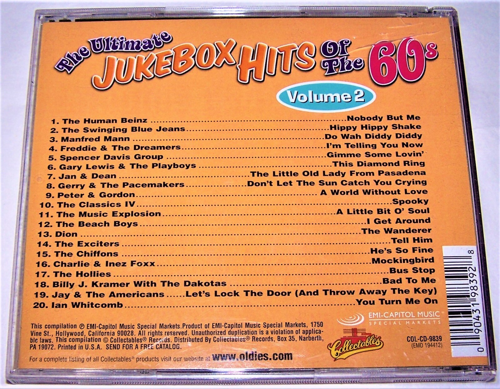 The Ultimate Jukebox Hits of the 60s - Vol 2 CD 1997