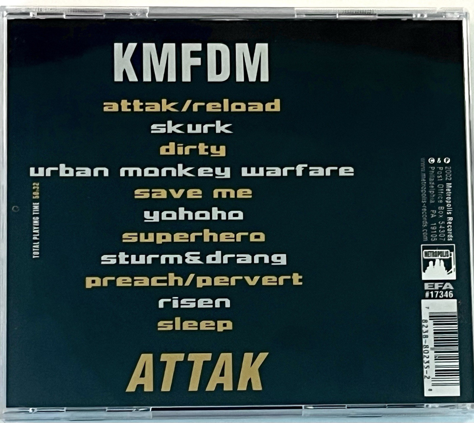 KMFDM Attak CD 2002 Metropolis MET 235 Original US Release
