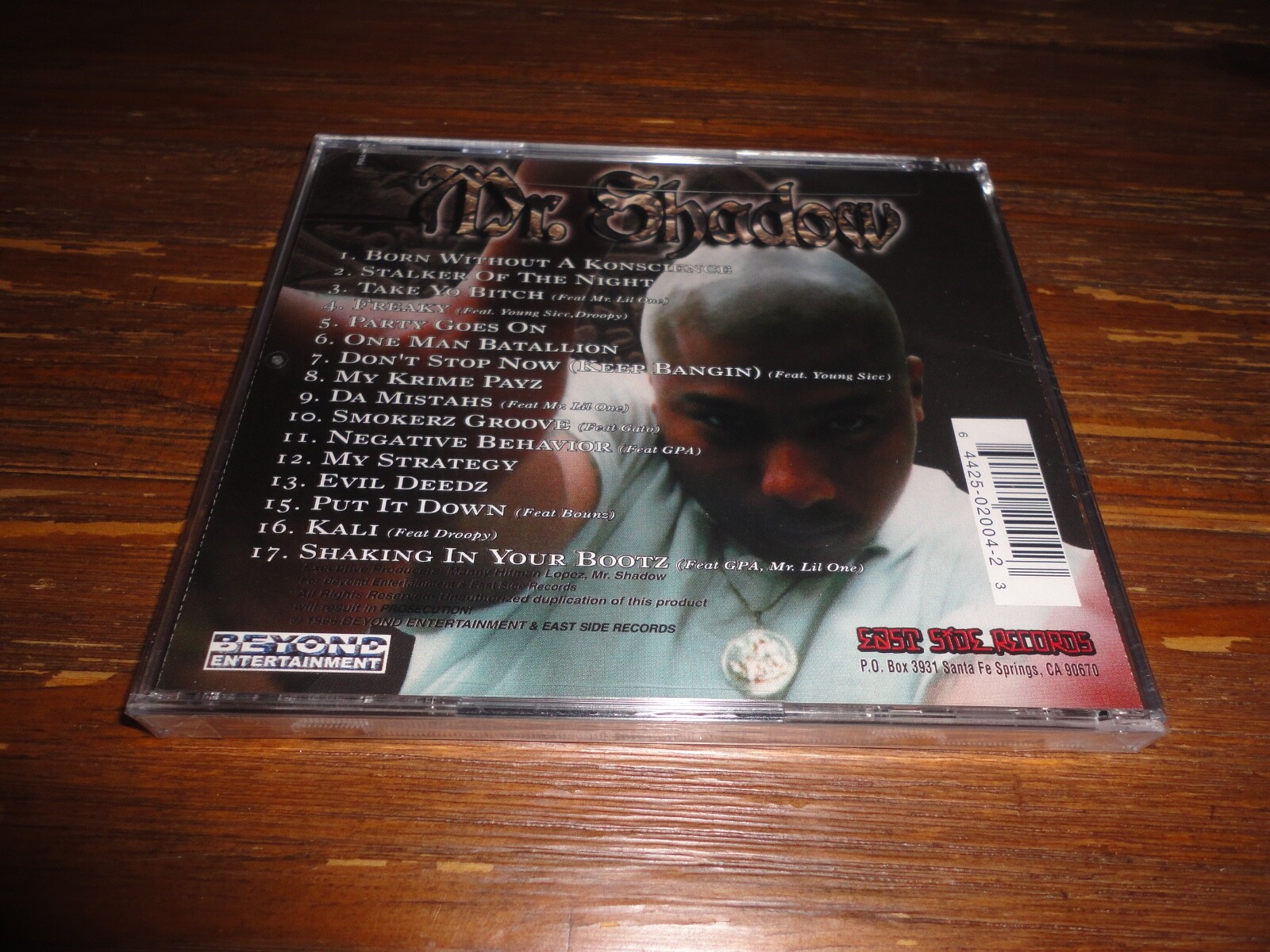 Chicano Rap CD MR. SHADOW - Born without a Konscience - GPA Young Sicc LIL ONE