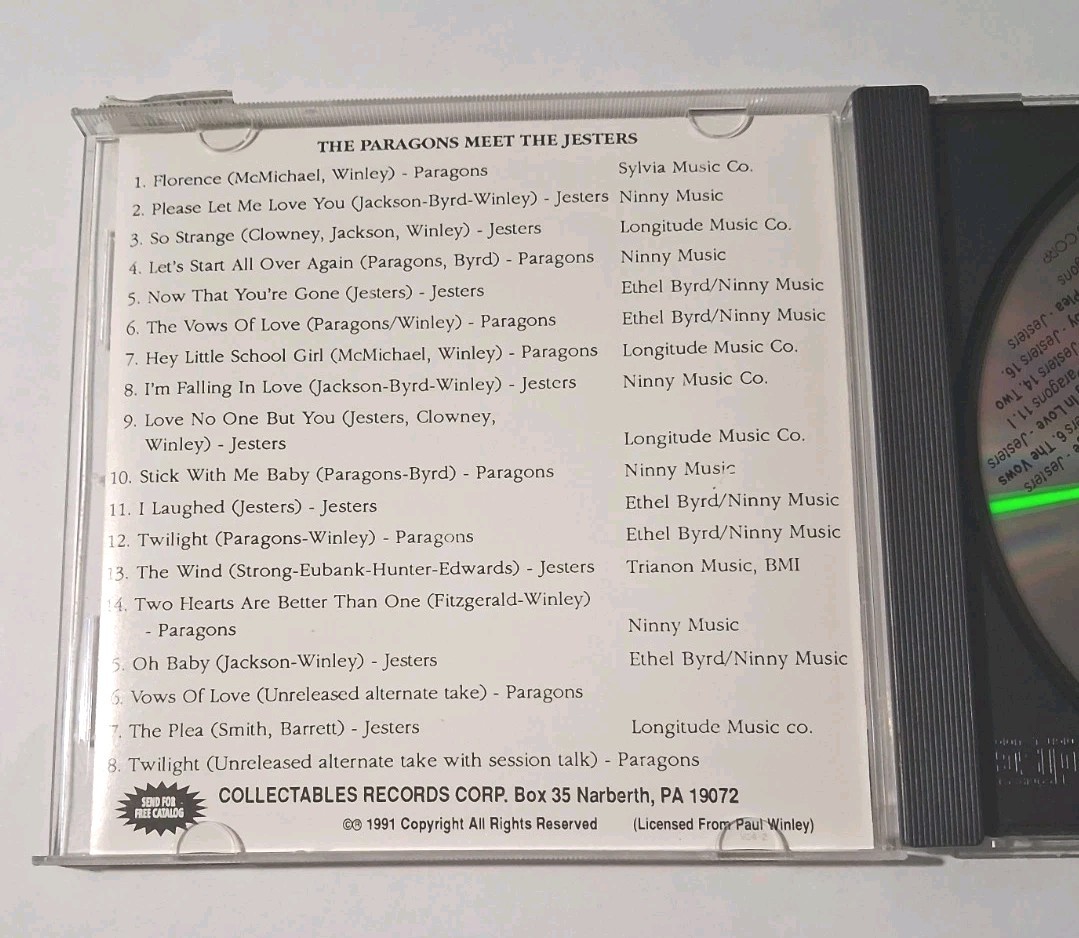 The Paragons Meet the Jesters by The Paragons (CD 1994 Collectables) COL-CD-5034