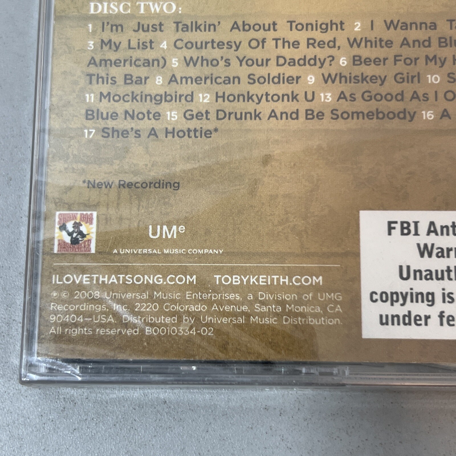 35 Biggest Hits by Keith, Toby (CD, 2008) 2 CD SET. BRAND NEW Sealed