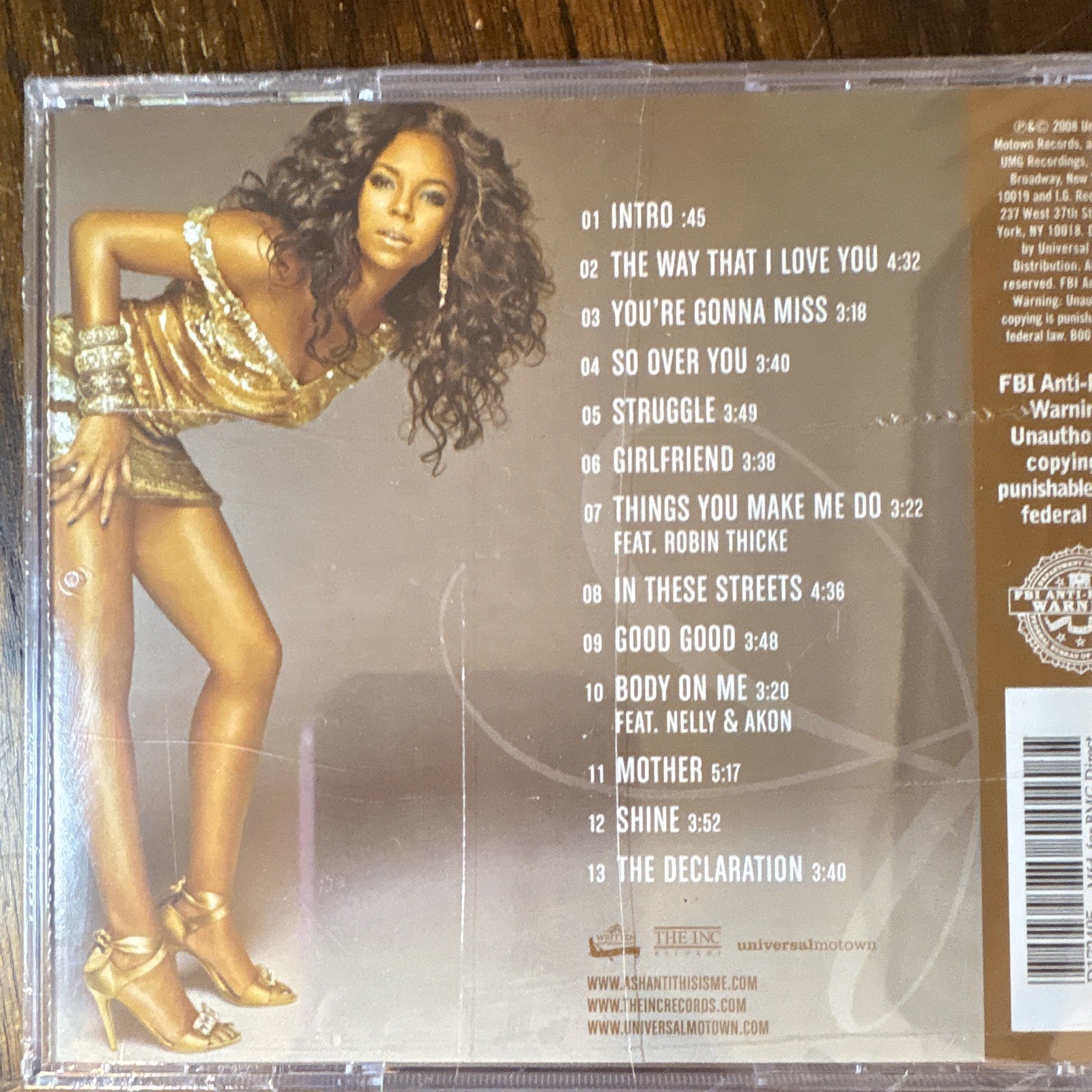 Ashanti The Declaration CD 2008 Universal Motown Records R&B Album