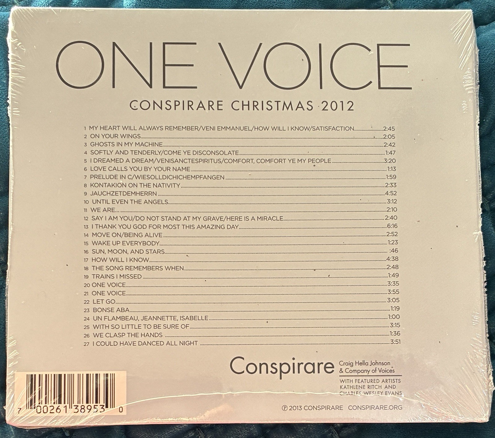 “One Voice” Conspirare Christmas 2012 CD Craig Hella Johnson & Company of Voices