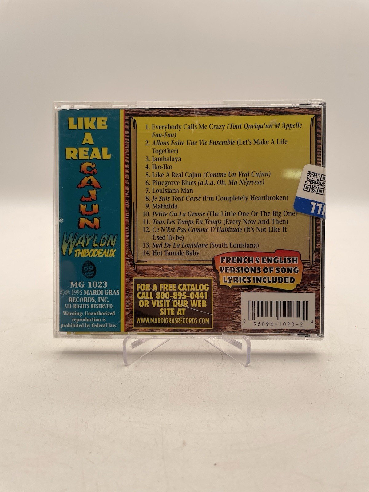 Like a Real Cajun by Waylon Thibodeaux CD 1995 Mardi Gras Records Zydeco Blues