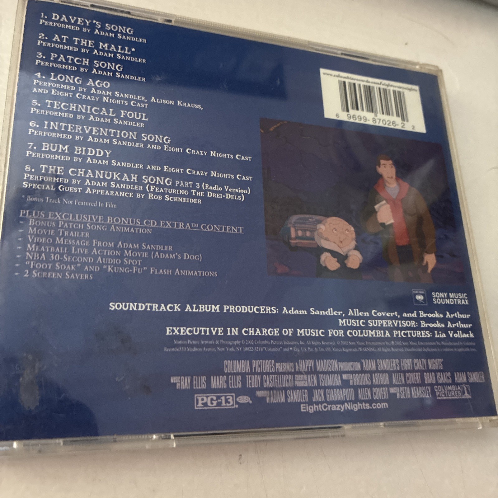Adam Sandler's Eight Crazy Nights Soundtrack CD 2002 Hanukkah